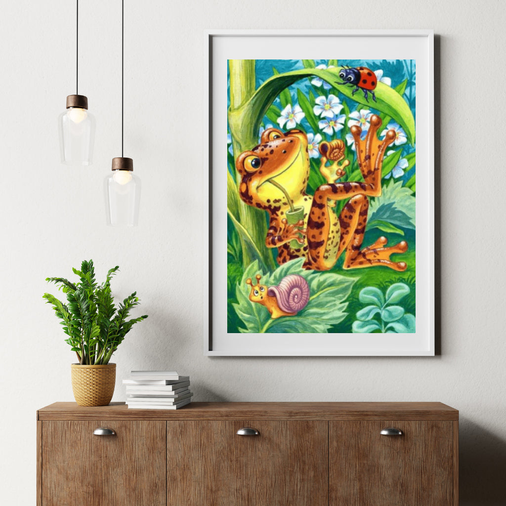 Diamond Painting Kikker met lieveheersbeestje - SEOS Shop ®
