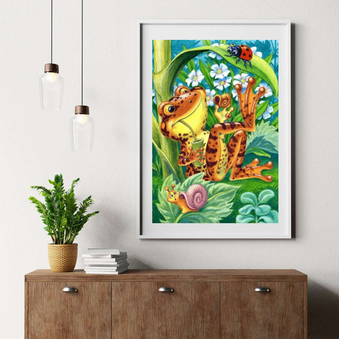 Diamond Painting Kikker met lieveheersbeestje - SEOS Shop ®