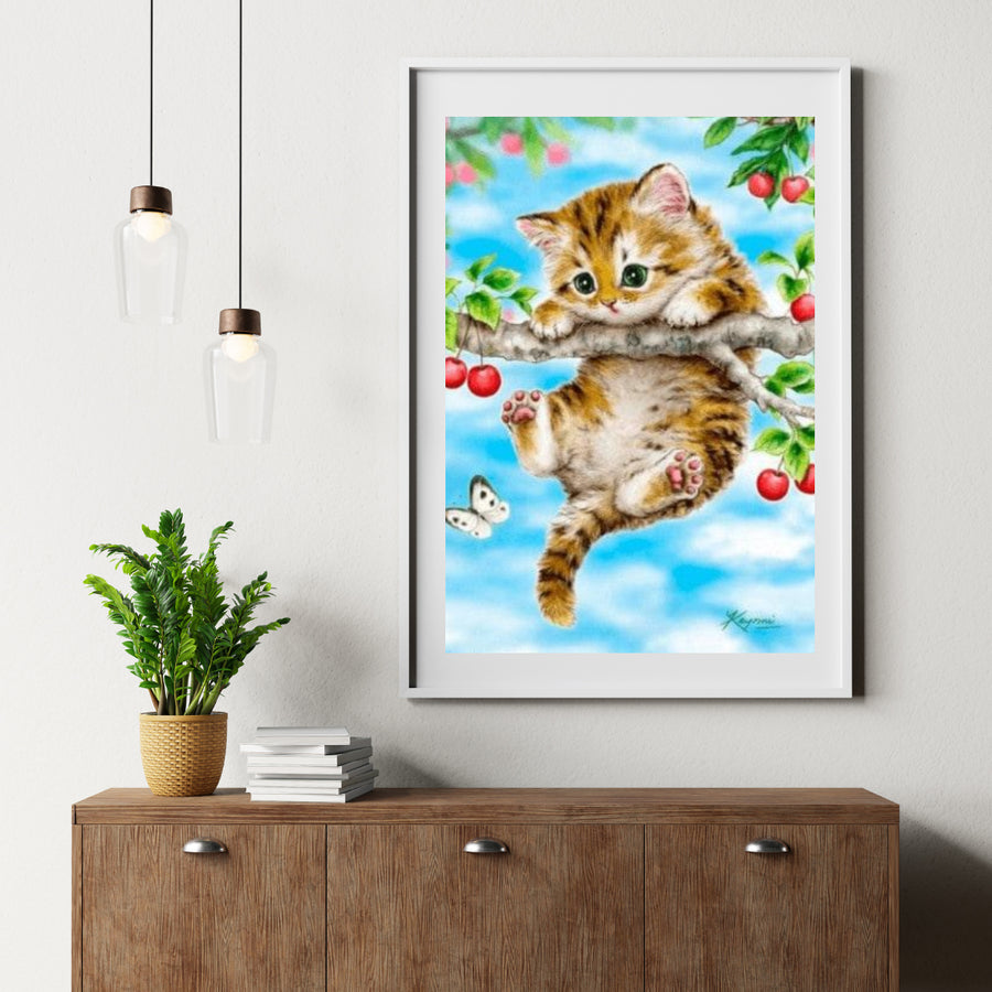 Diamond Painting Kitten aan een tak - SEOS Shop ®