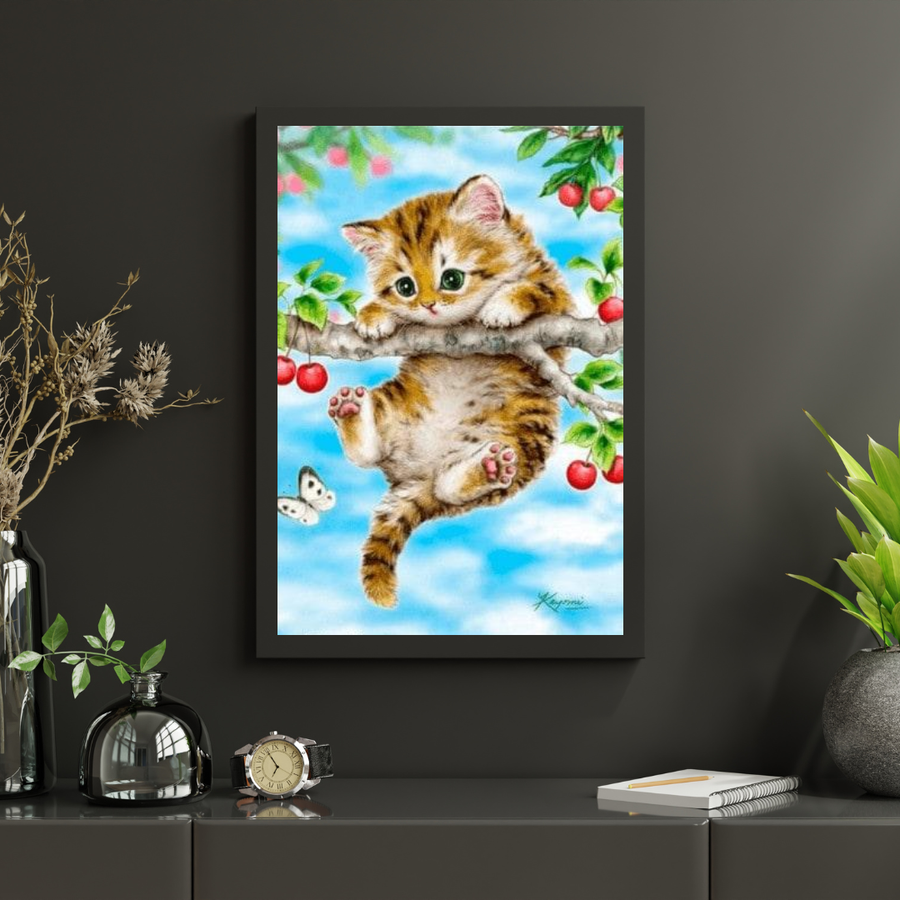 Diamond Painting Kitten aan een tak - SEOS Shop ®