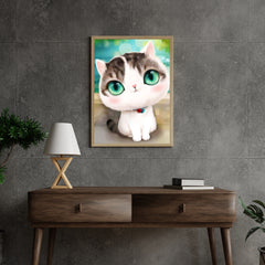 Diamond Painting Kitten met grote turquoise ogen - SEOS Shop ®