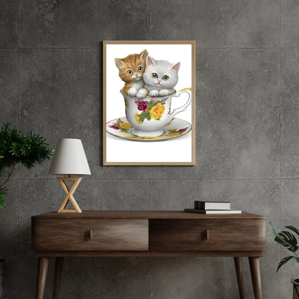 Diamond Painting Kittens in een theekopje - SEOS Shop ®