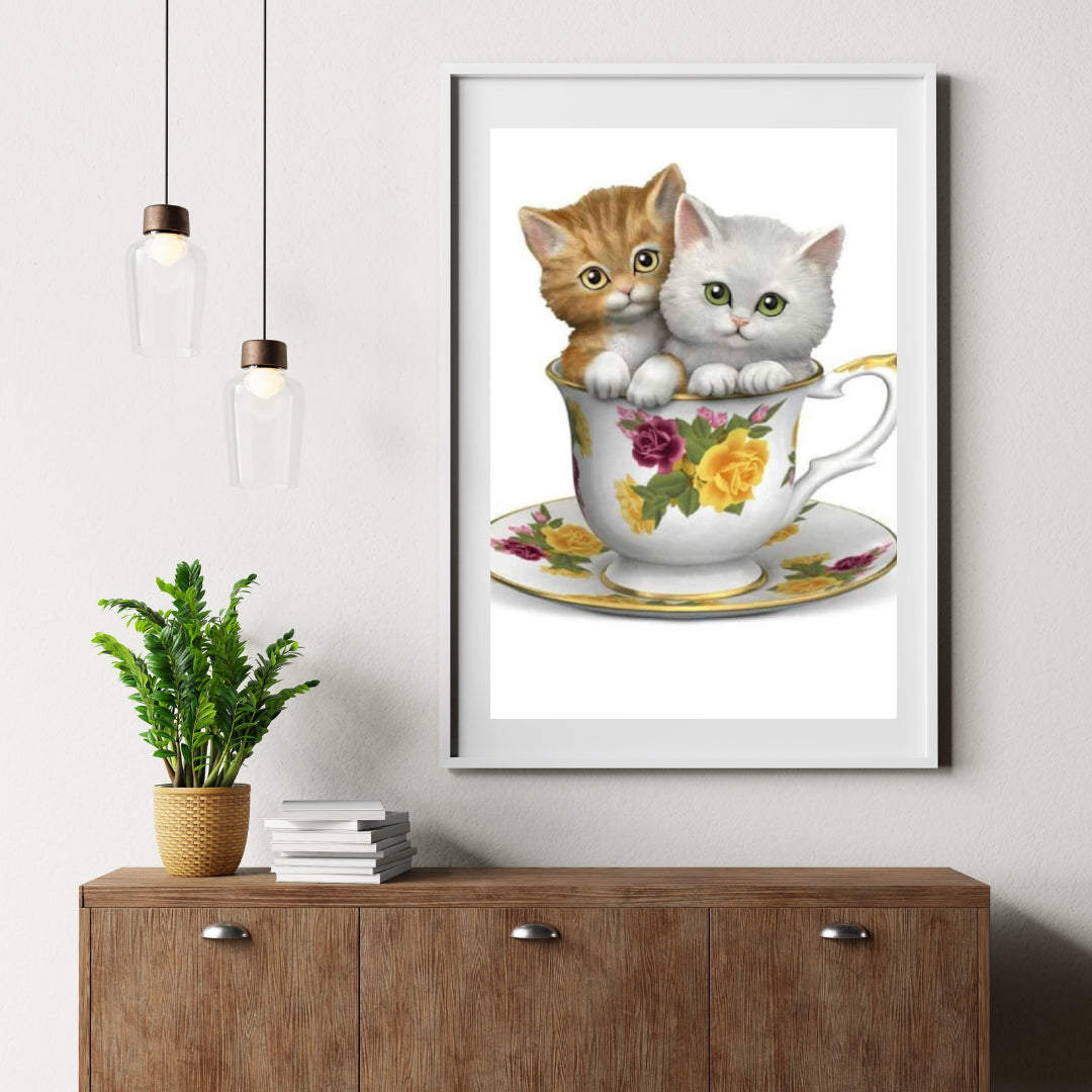 Diamond Painting Kittens in een theekopje - SEOS Shop ®