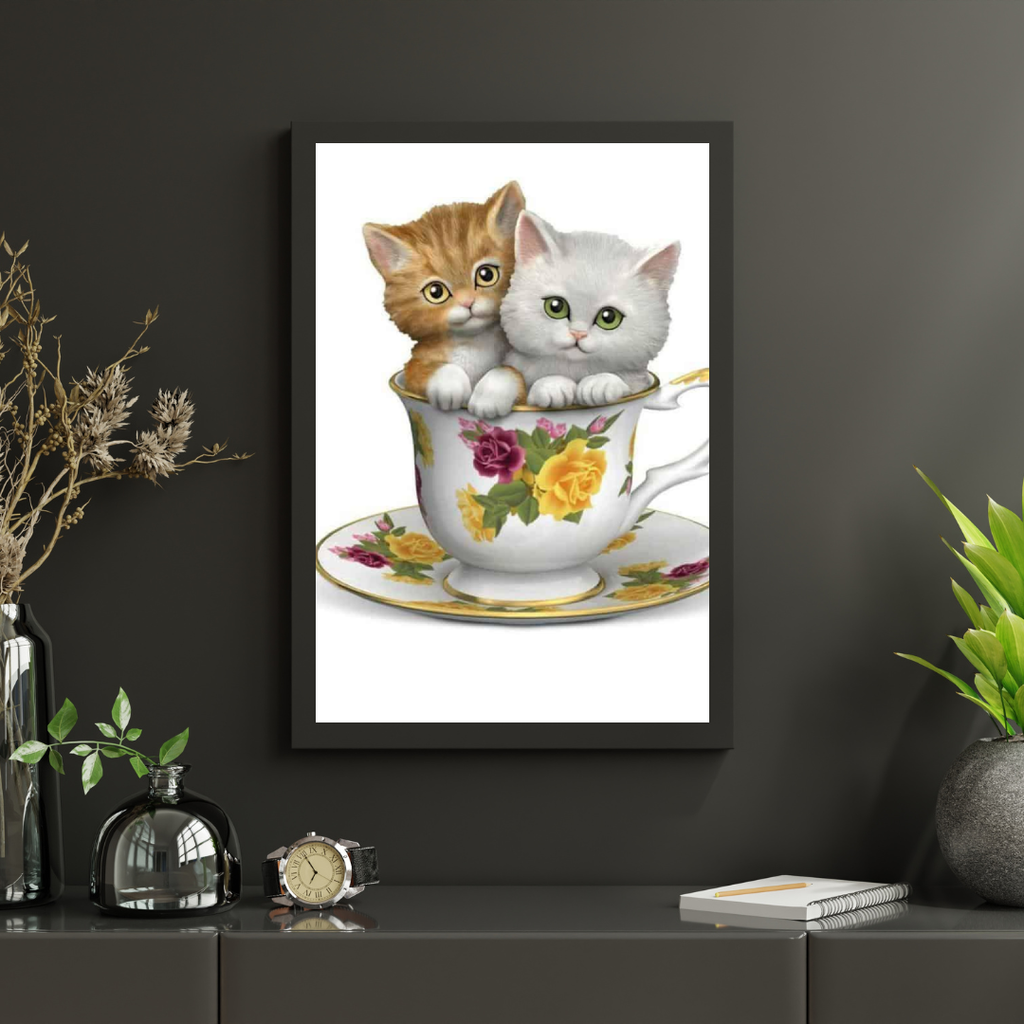 Diamond Painting Kittens in een theekopje - SEOS Shop ®