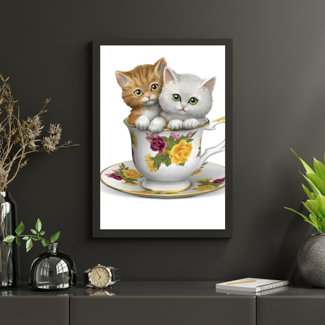 Diamond Painting Kittens in een theekopje - SEOS Shop ®