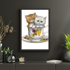 Diamond Painting Kittens in een theekopje - SEOS Shop ®