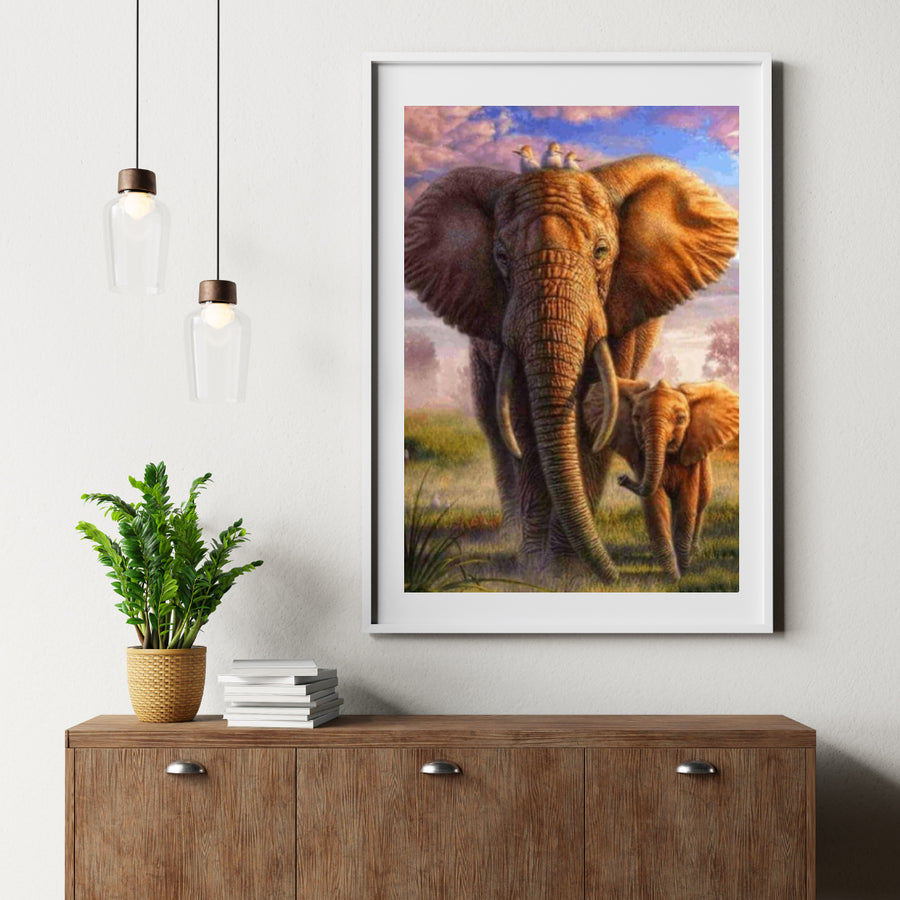 Diamond Painting Kleurrijke Safari Olifant - SEOS Shop ®