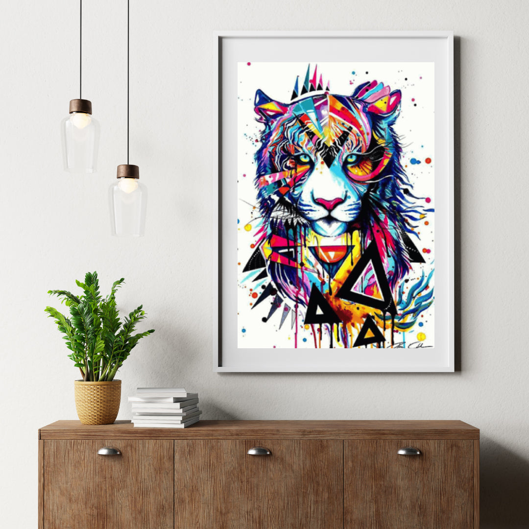 Diamond Painting Kleurrijke Tijger - SEOS Shop ®