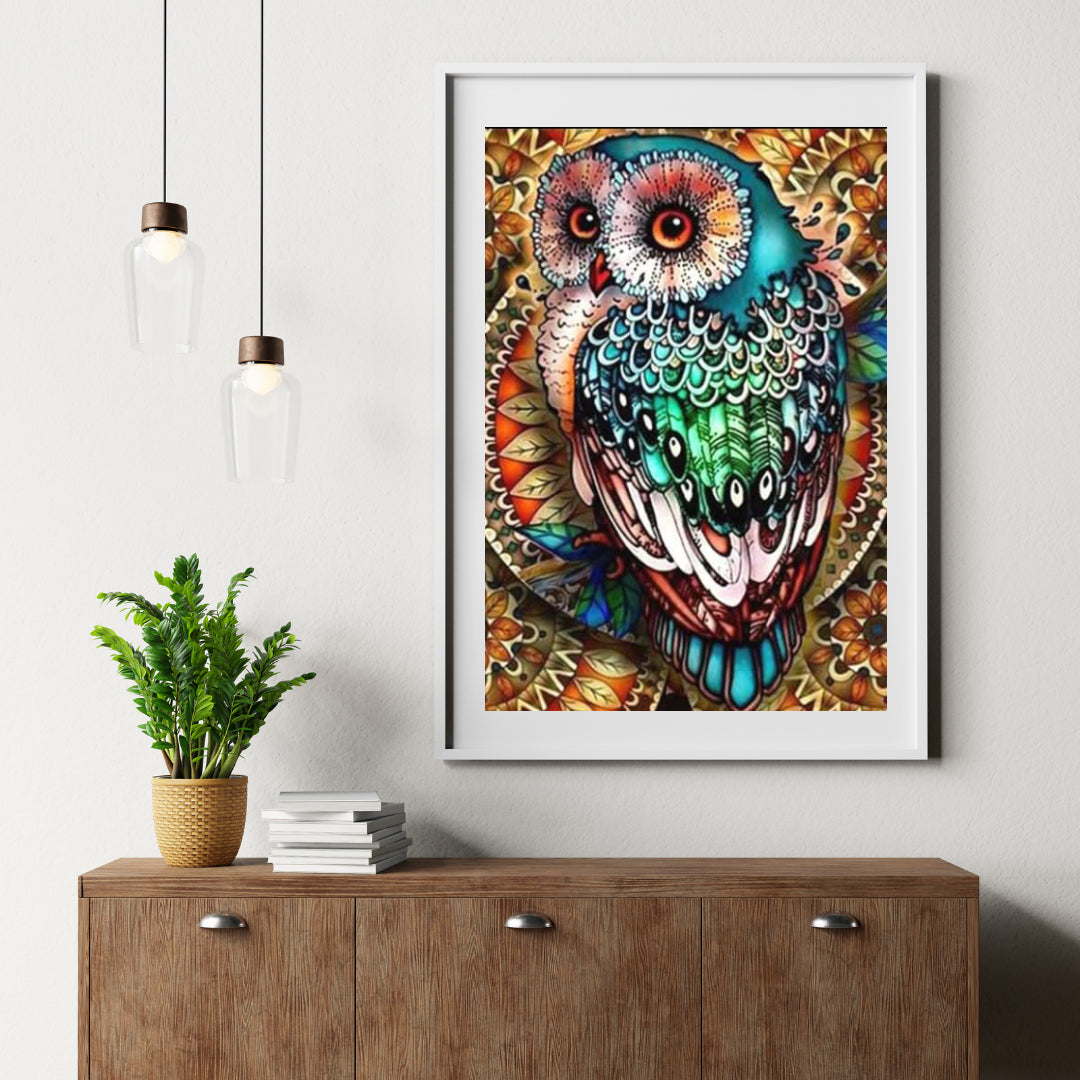 Diamond Painting Kleurrijke uil - SEOS Shop ®