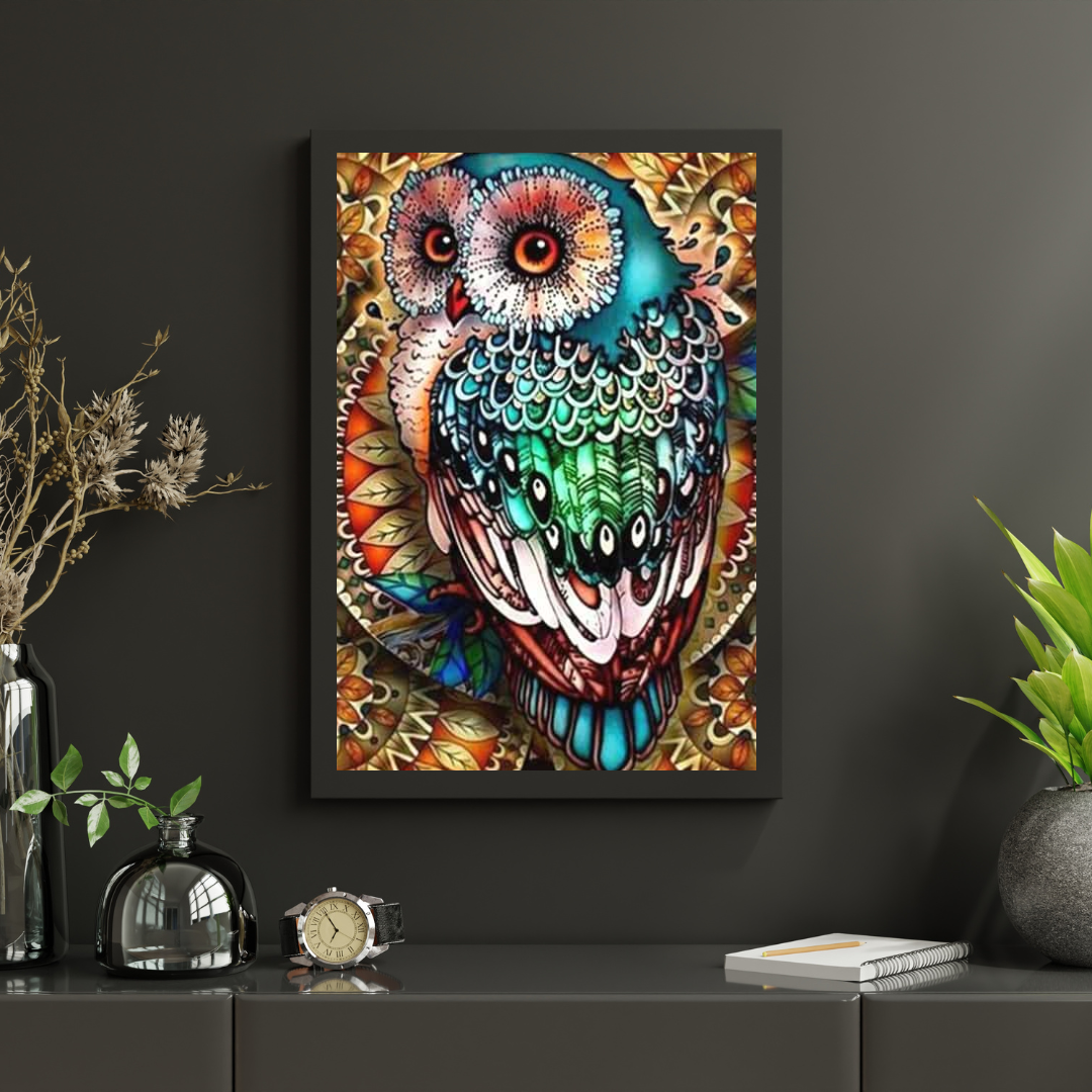 Diamond Painting Kleurrijke uil - SEOS Shop ®