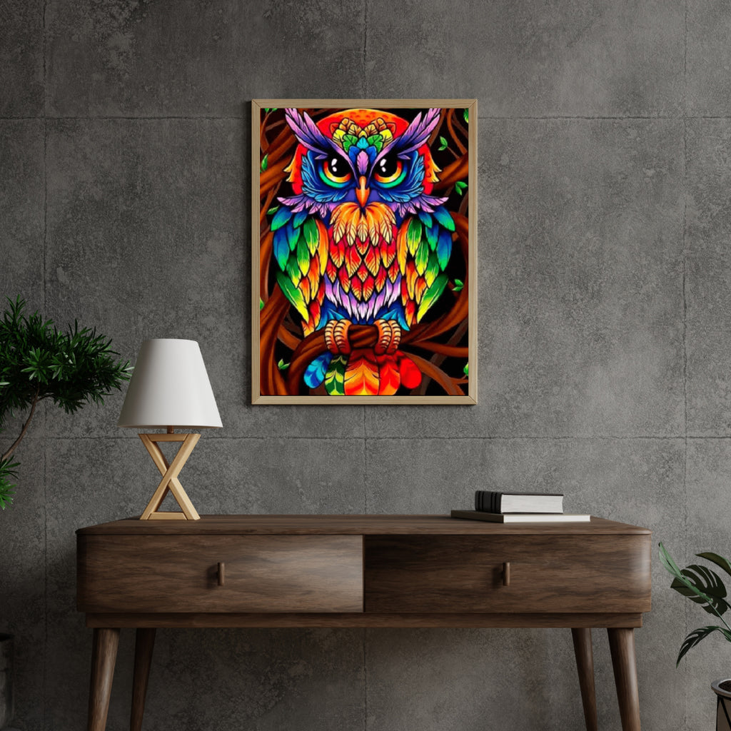 Diamond Painting Kleurrijke uil - SEOS Shop ®