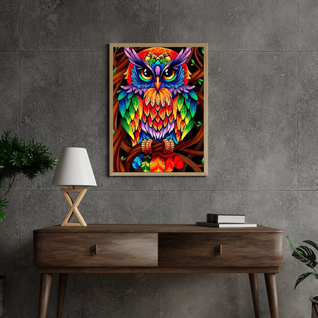 Diamond Painting Kleurrijke uil - SEOS Shop ®