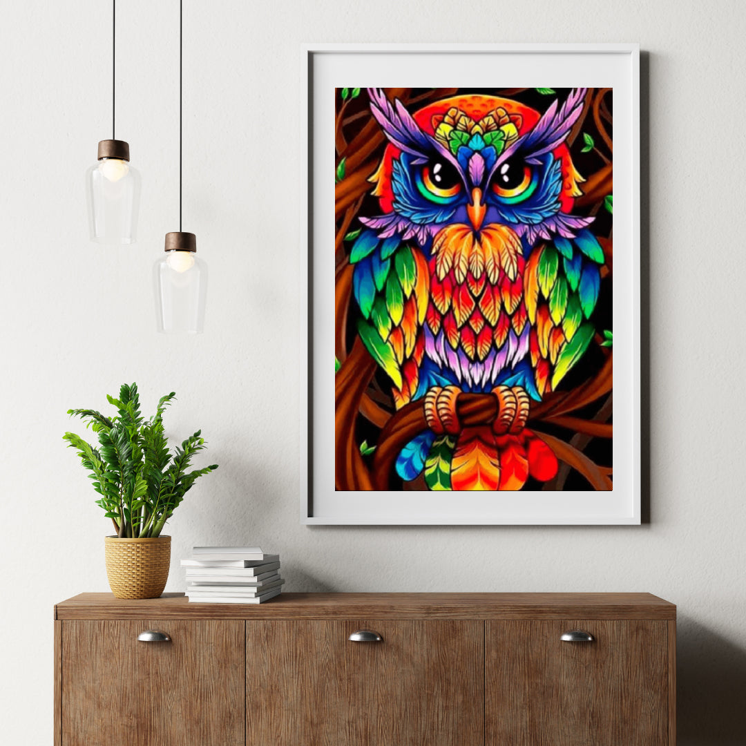 Diamond Painting Kleurrijke uil - SEOS Shop ®