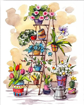Diamond Painting Ladder met bloemen - SEOS Shop ®