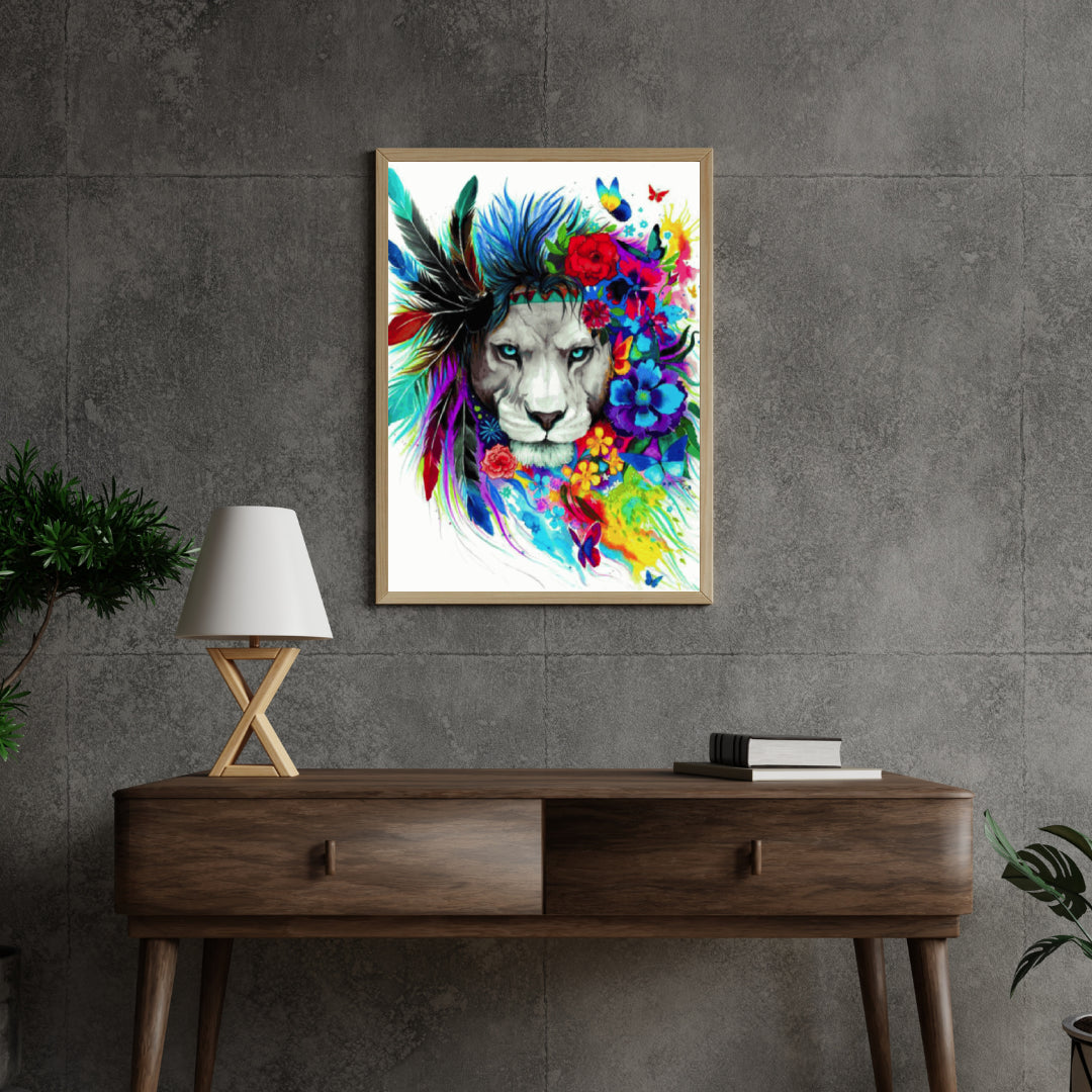 Diamond Painting Leeuw met veren - SEOS Shop ®