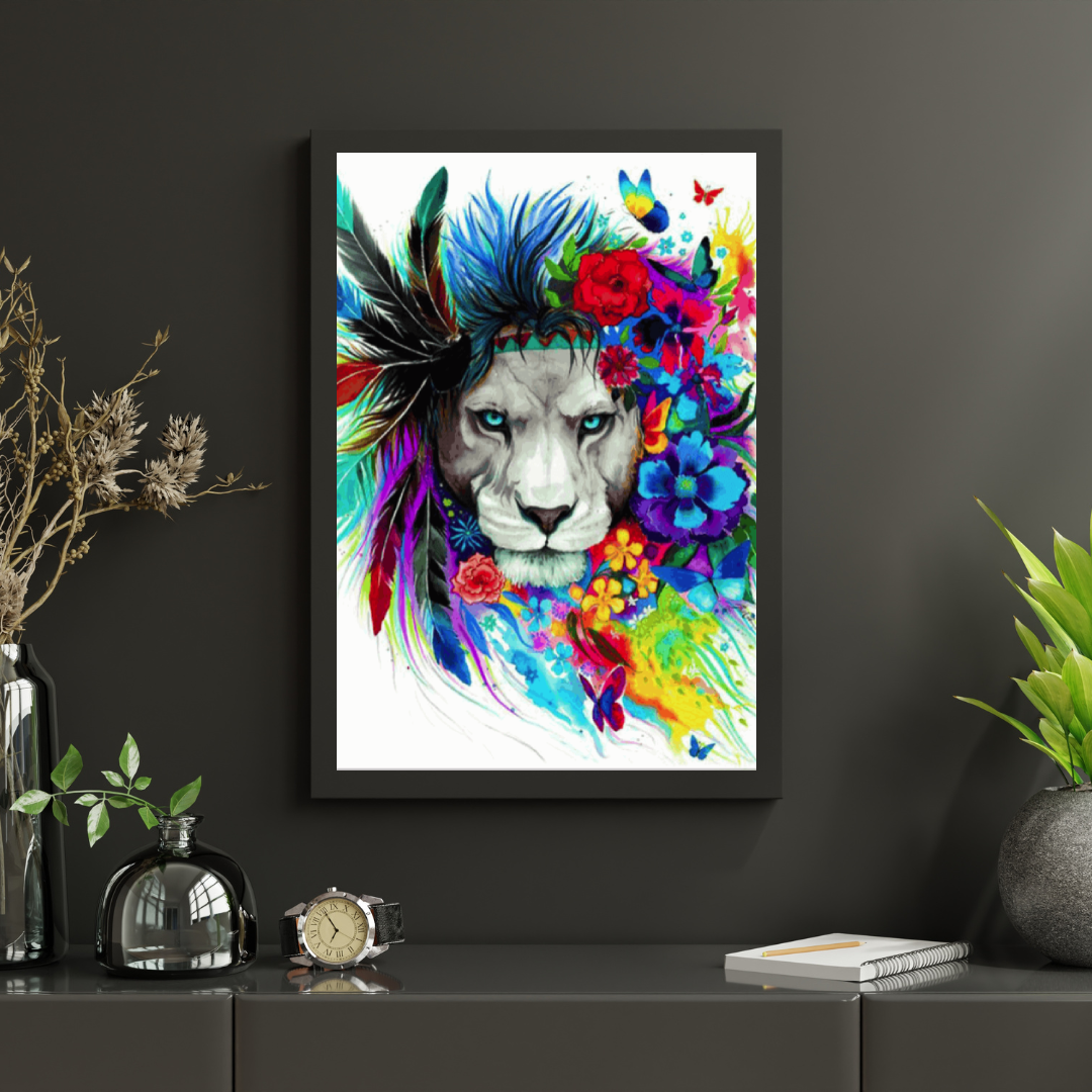 Diamond Painting Leeuw met veren - SEOS Shop ®