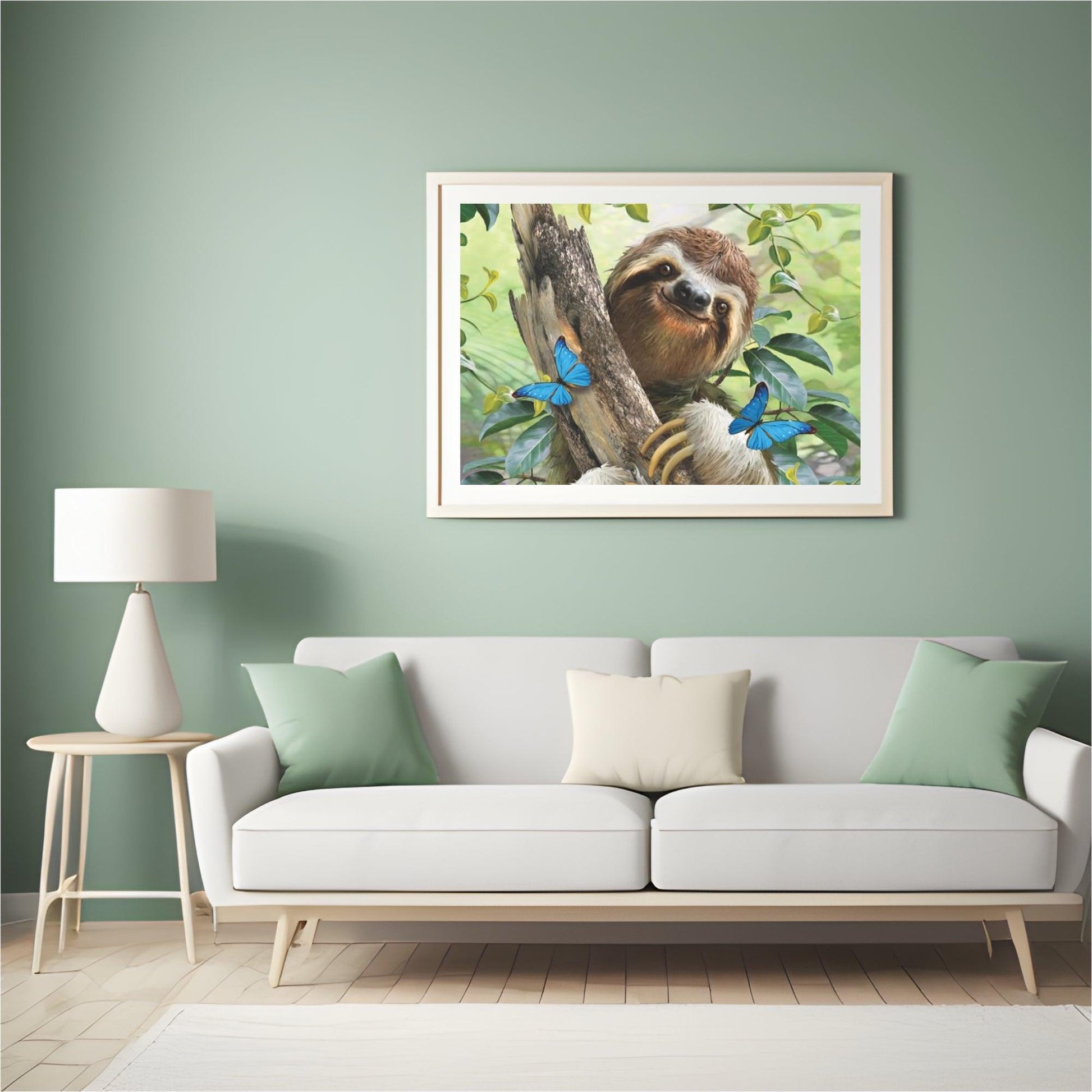 Diamond Painting Luipaard met blauwe Vlinders - SEOS Shop ®