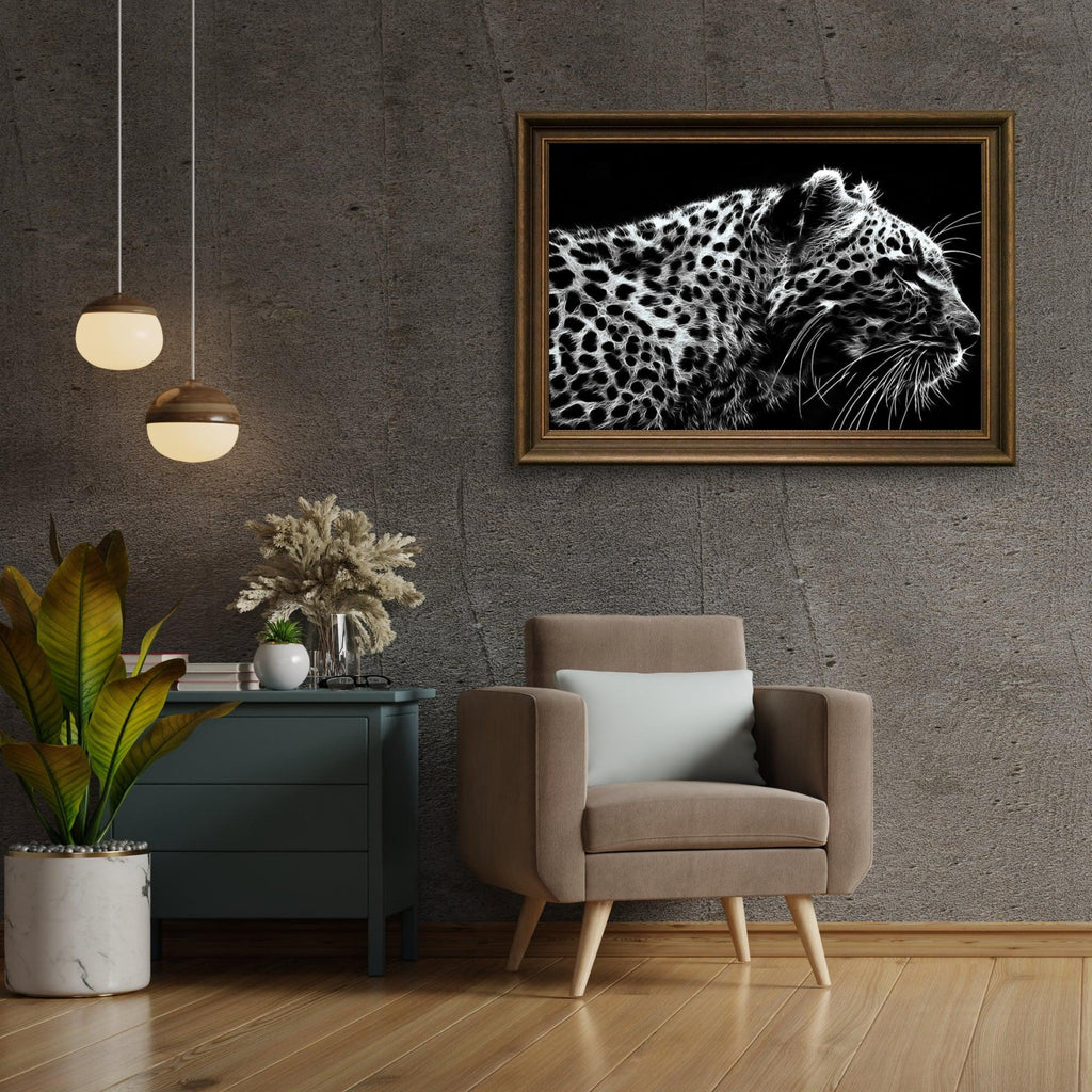 Diamond Painting Luipaard zwart wit - SEOS Shop ®