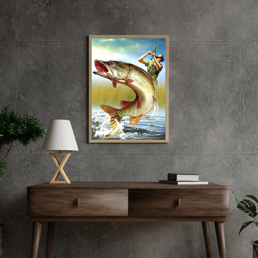Diamond Painting Mannen vangen vis - SEOS Shop ®