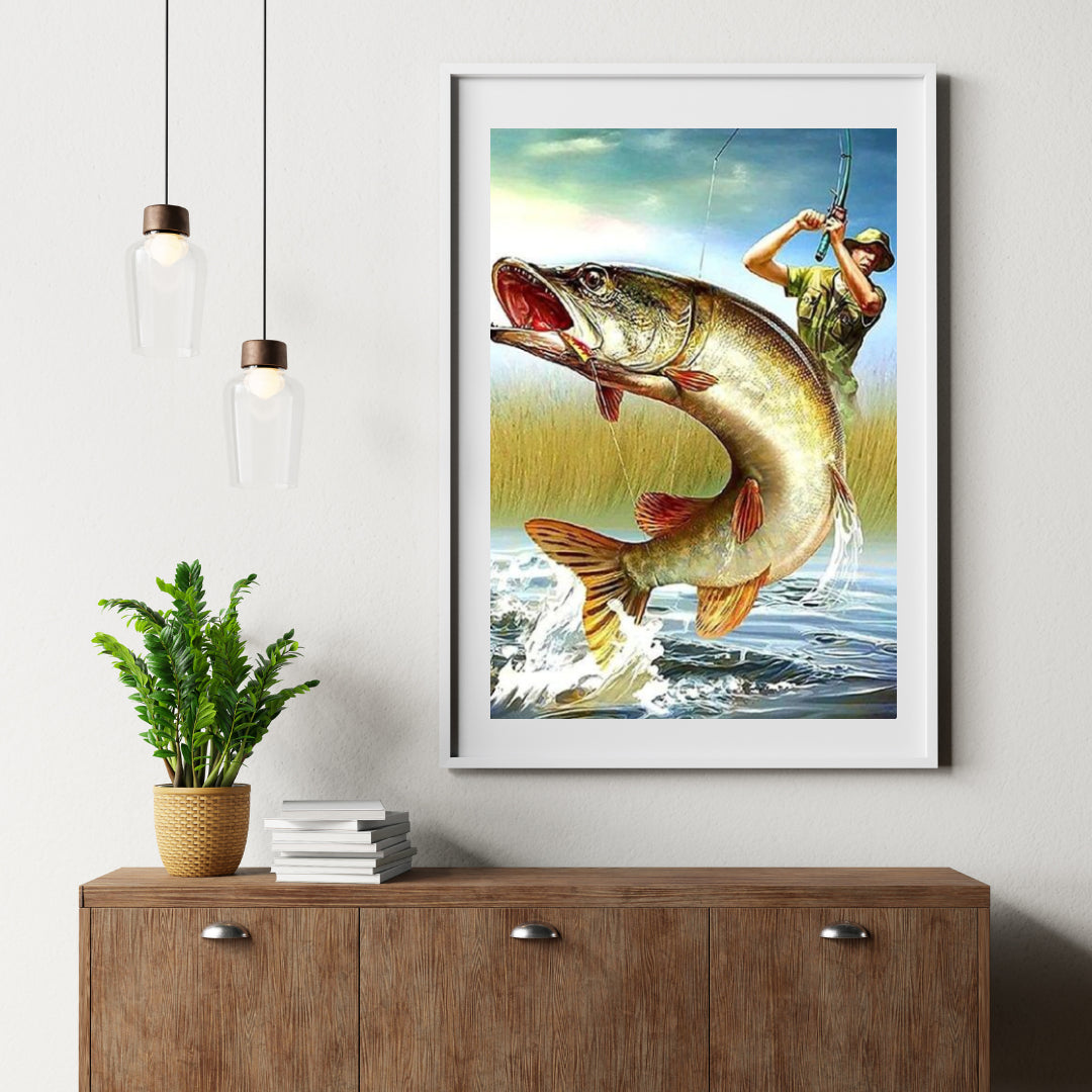 Diamond Painting Mannen vangen vis - SEOS Shop ®