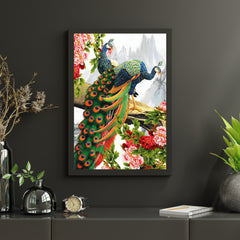 Diamond Painting Mooie pauw met bloem - SEOS Shop ®