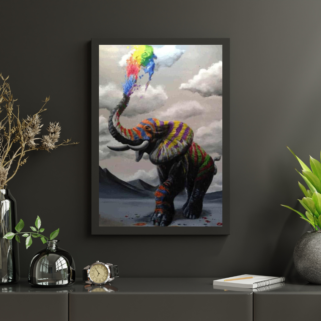Diamond Painting Olifant met Kleuren explosie - SEOS Shop ®