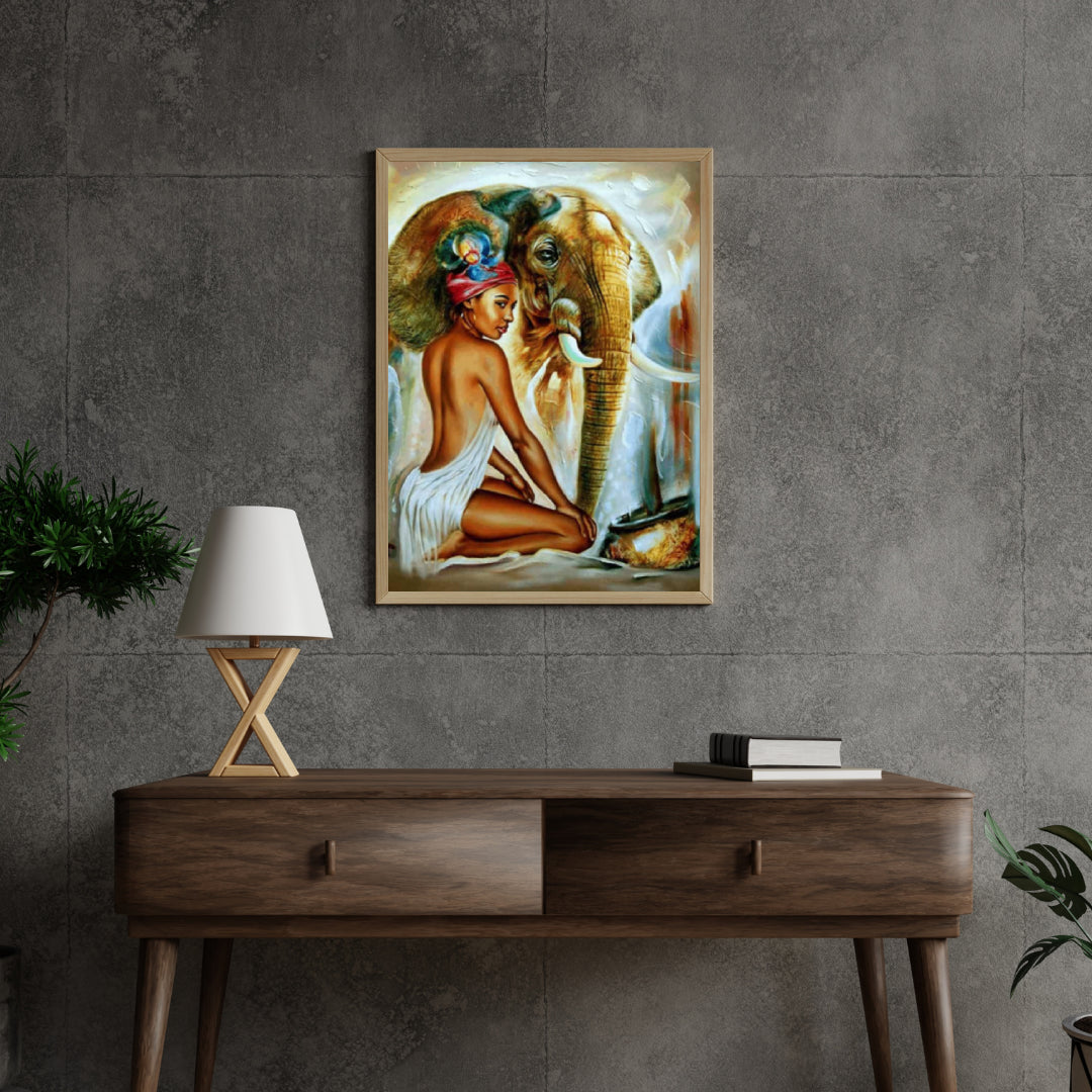 Diamond Painting Olifant met dame - SEOS Shop ®