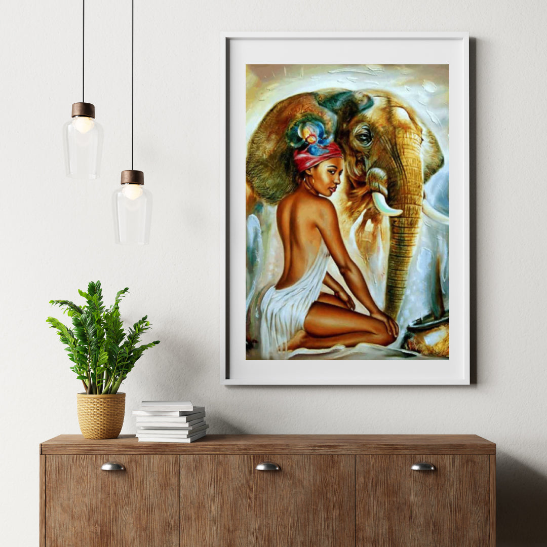 Diamond Painting Olifant met dame - SEOS Shop ®