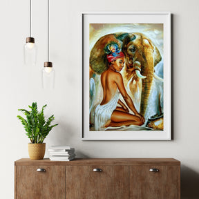 Diamond Painting Olifant met dame - SEOS Shop ®
