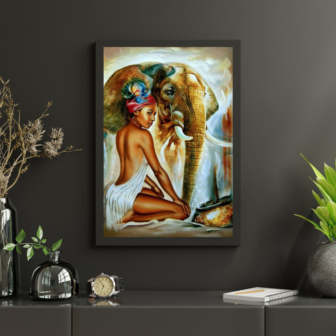 Diamond Painting Olifant met dame - SEOS Shop ®