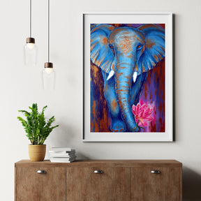 Diamond Painting Olifant met een Roze Lotus - SEOS Shop ®