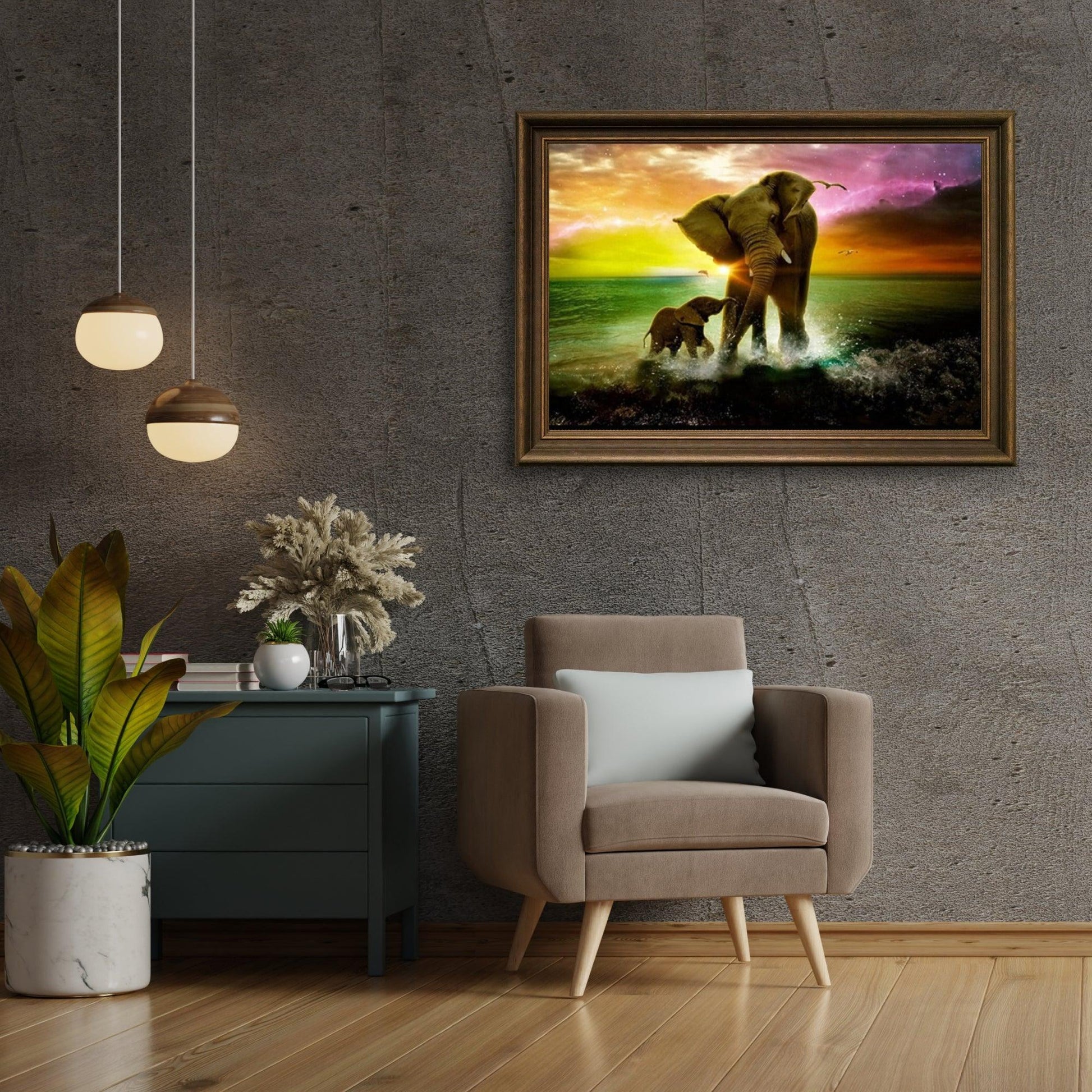 Diamond Painting Olifant met kalfje - SEOS Shop®