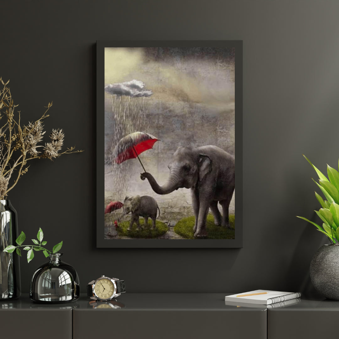 Diamond Painting Olifant met rode Paraplu - SEOS Shop ®