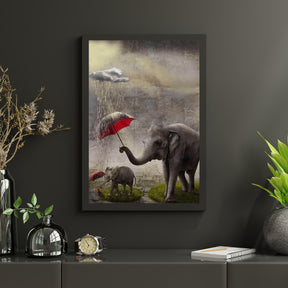 Diamond Painting Olifant met rode Paraplu - SEOS Shop ®