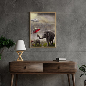 Diamond Painting Olifant met rode Paraplu - SEOS Shop ®