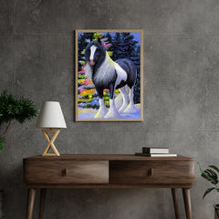 Diamond Painting Paard in de Sneeuw – detailbeeld 3