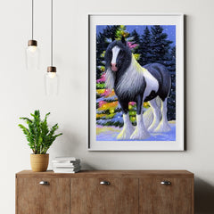Diamond Painting Paard in de Sneeuw – detailbeeld 4