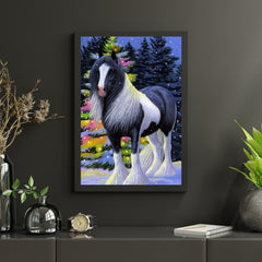 Diamond Painting Paard in de Sneeuw – detailbeeld 5