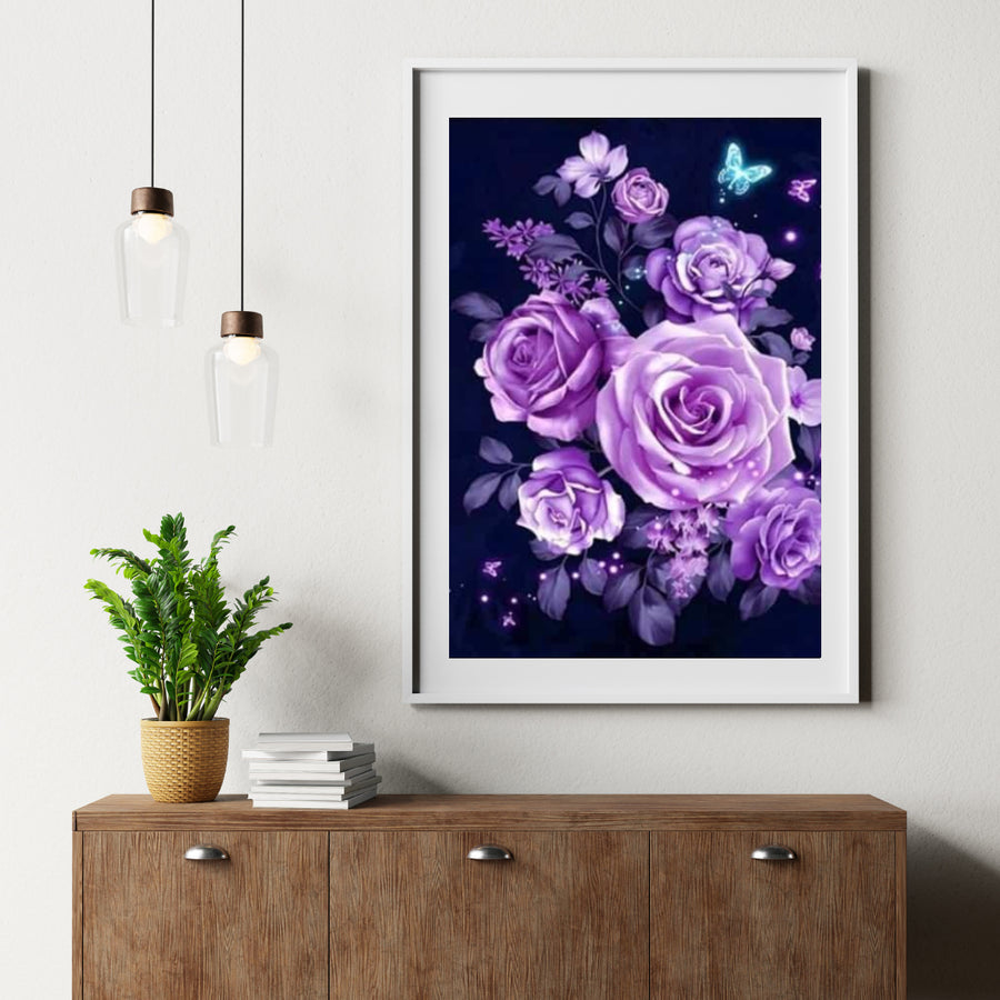 Diamond Painting Pakket Paarse Bloemen - SEOS Shop ®