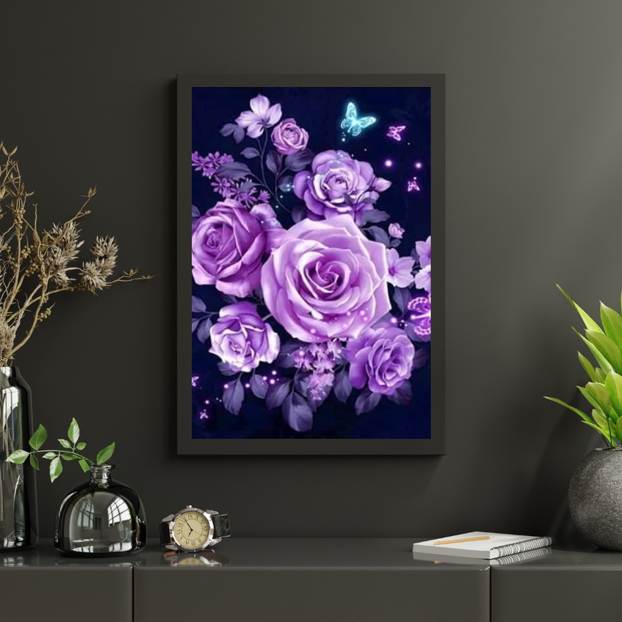 Diamond Painting Pakket Paarse Bloemen - SEOS Shop ®