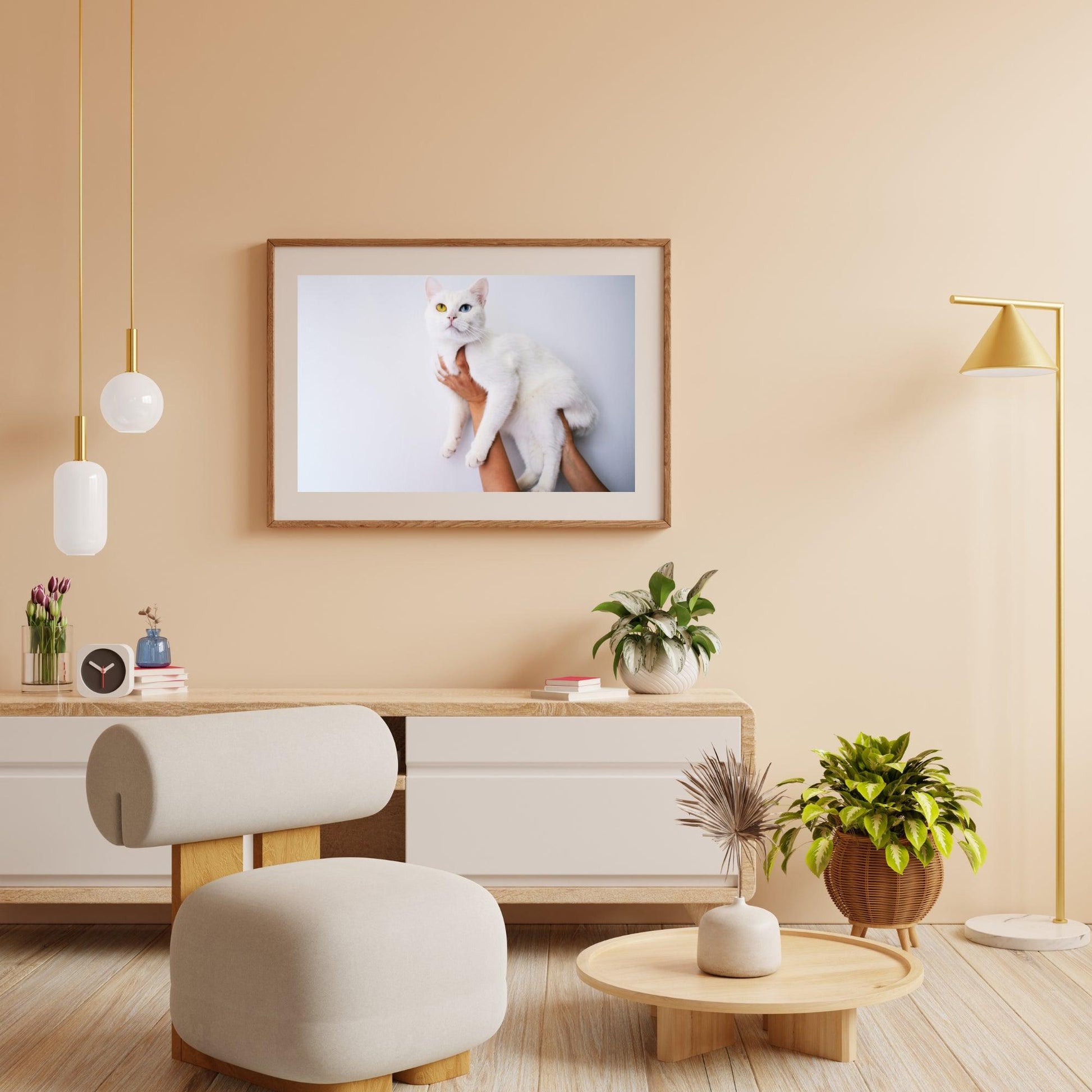 Diamond Painting Pakket Witte kat 45x30cm - SEOS Shop ®
