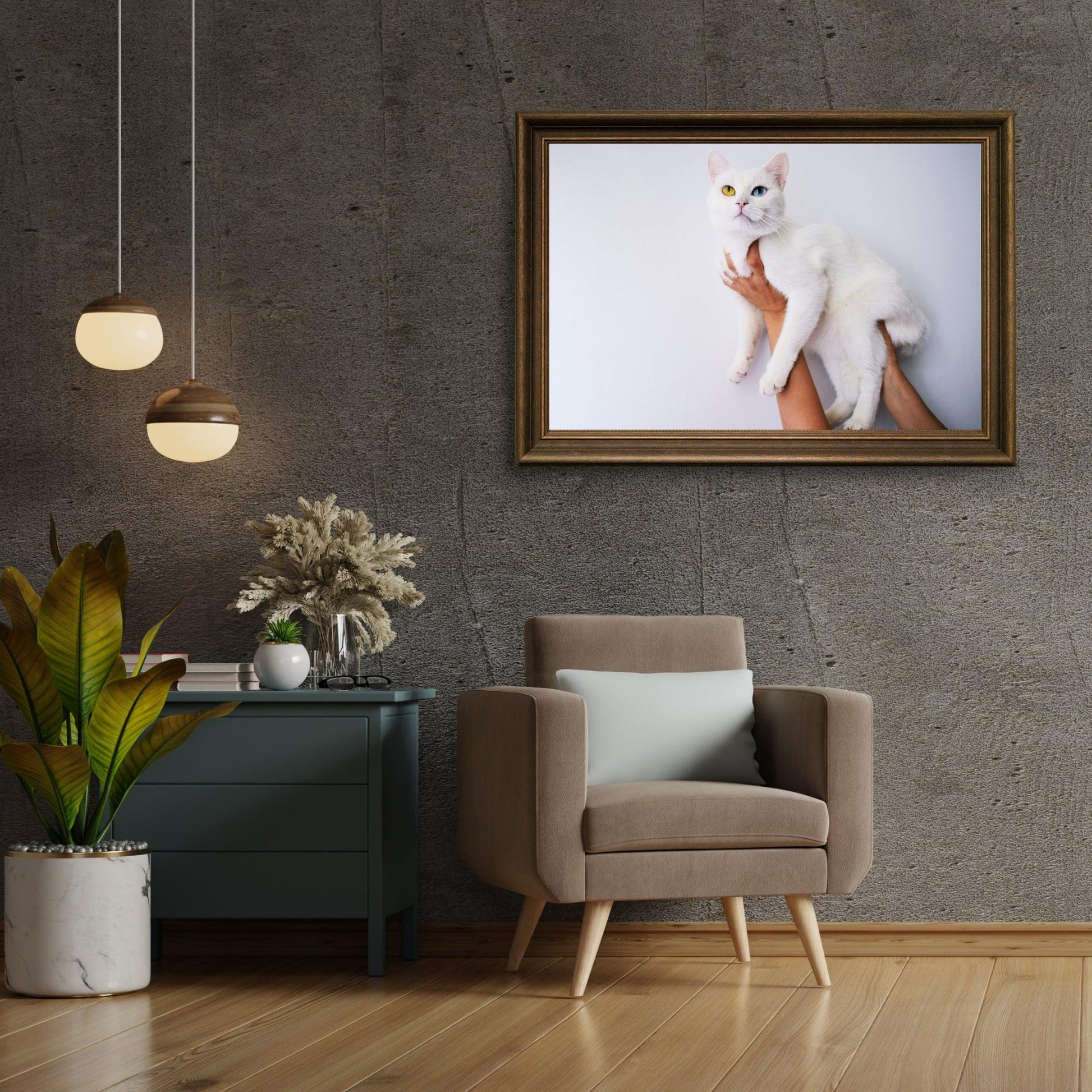 Diamond Painting Pakket Witte kat 45x30cm - SEOS Shop ®