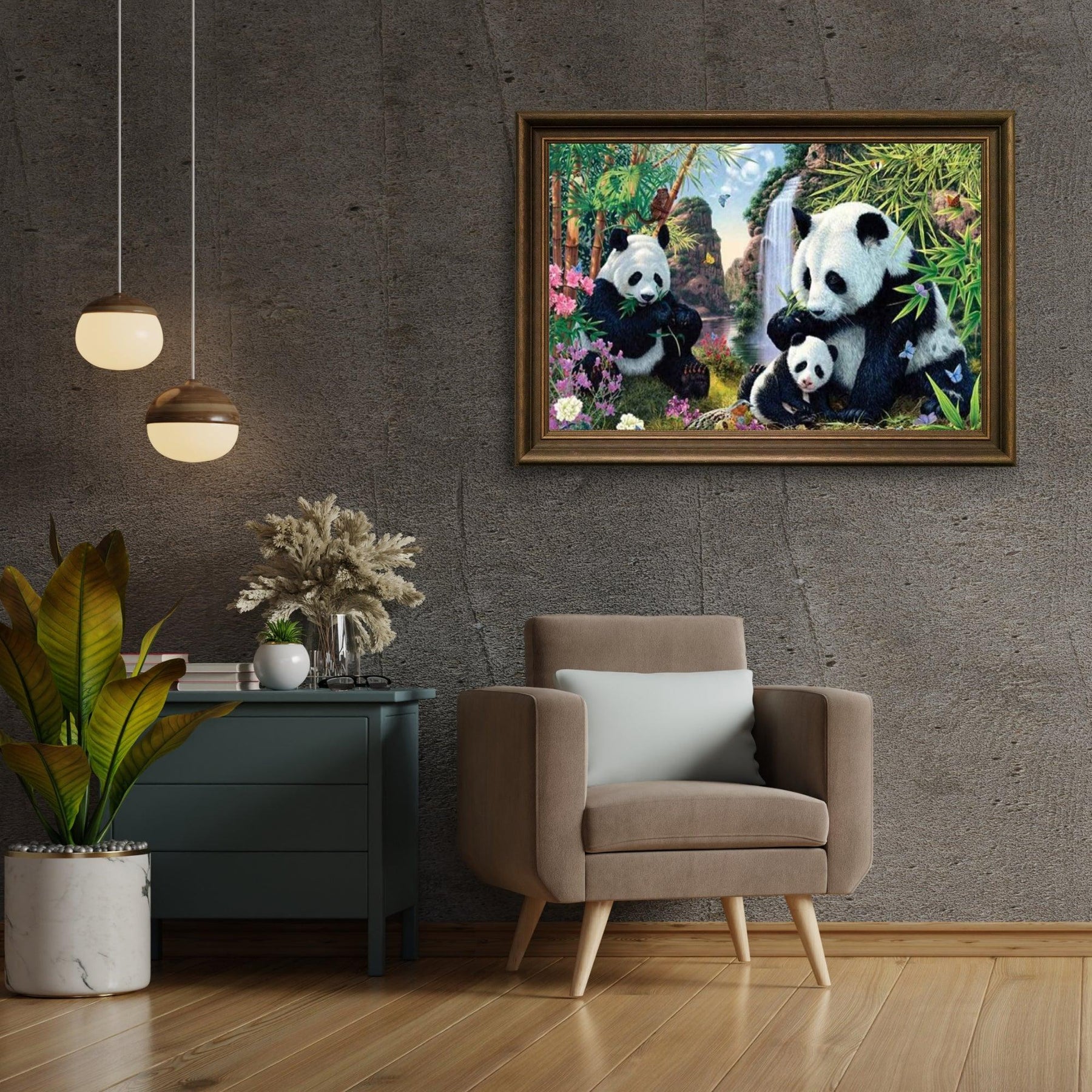 Diamond Painting Panda's eten bamboe - SEOS Shop ®