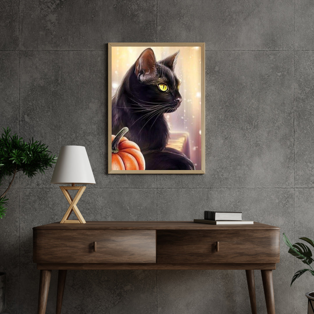 Diamond Painting Pompoen en Zwarte Kat - SEOS Shop ®