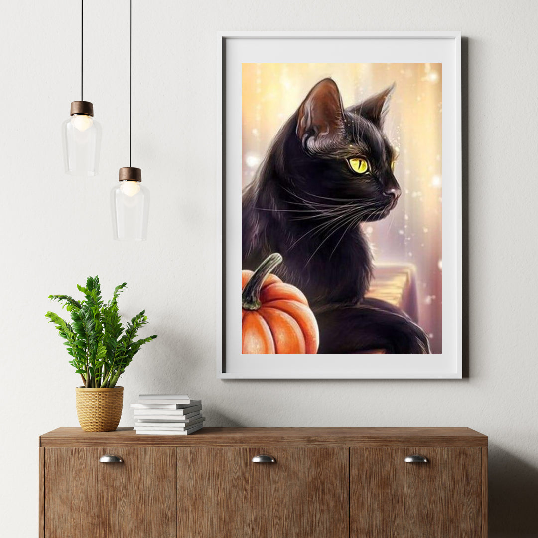 Diamond Painting Pompoen en Zwarte Kat - SEOS Shop ®