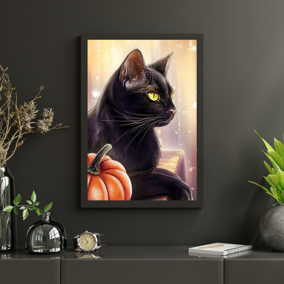 Diamond Painting Pompoen en Zwarte Kat - SEOS Shop ®