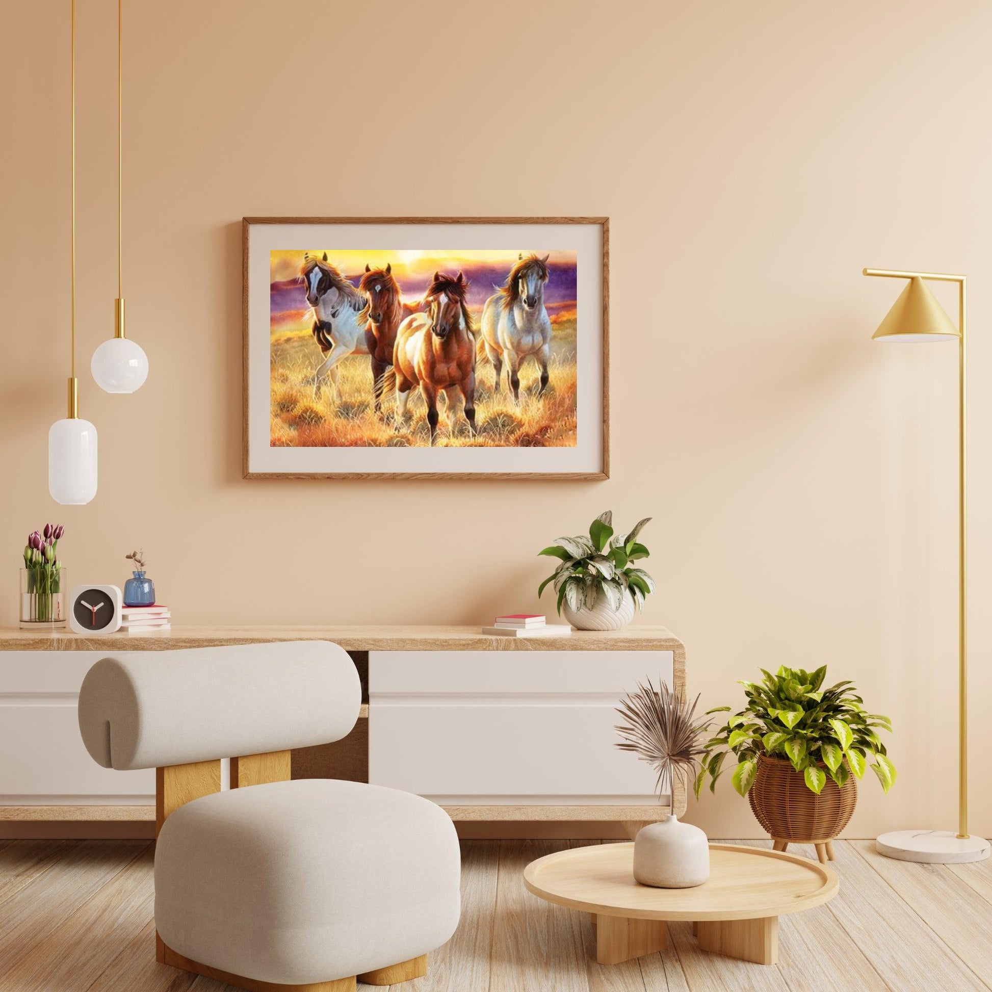 Diamond Painting Prachtige paarden in een veld - SEOS Shop ®