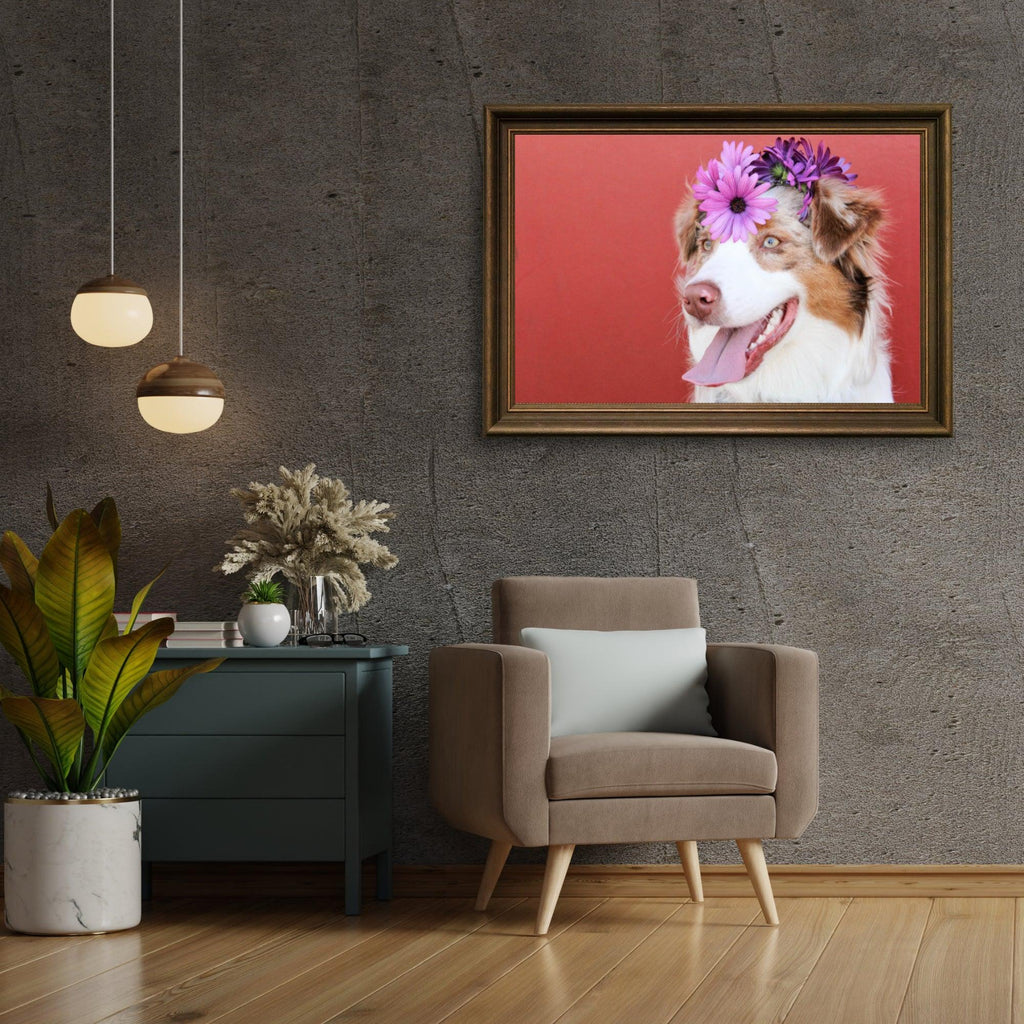 Diamond Painting Puppy met bloem op de hoofd - SEOS Shop ®