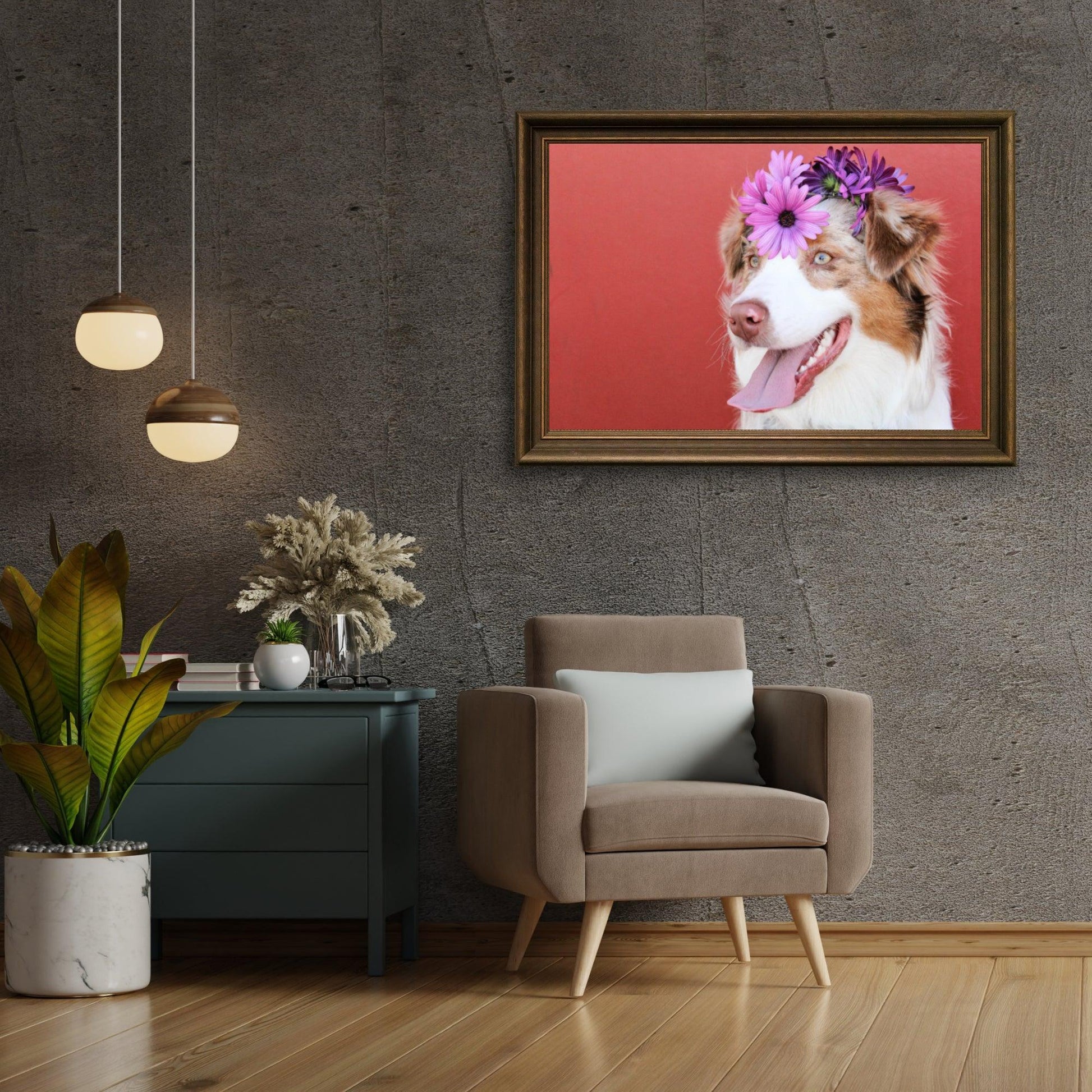 Diamond Painting Puppy met bloem op de hoofd - SEOS Shop ®
