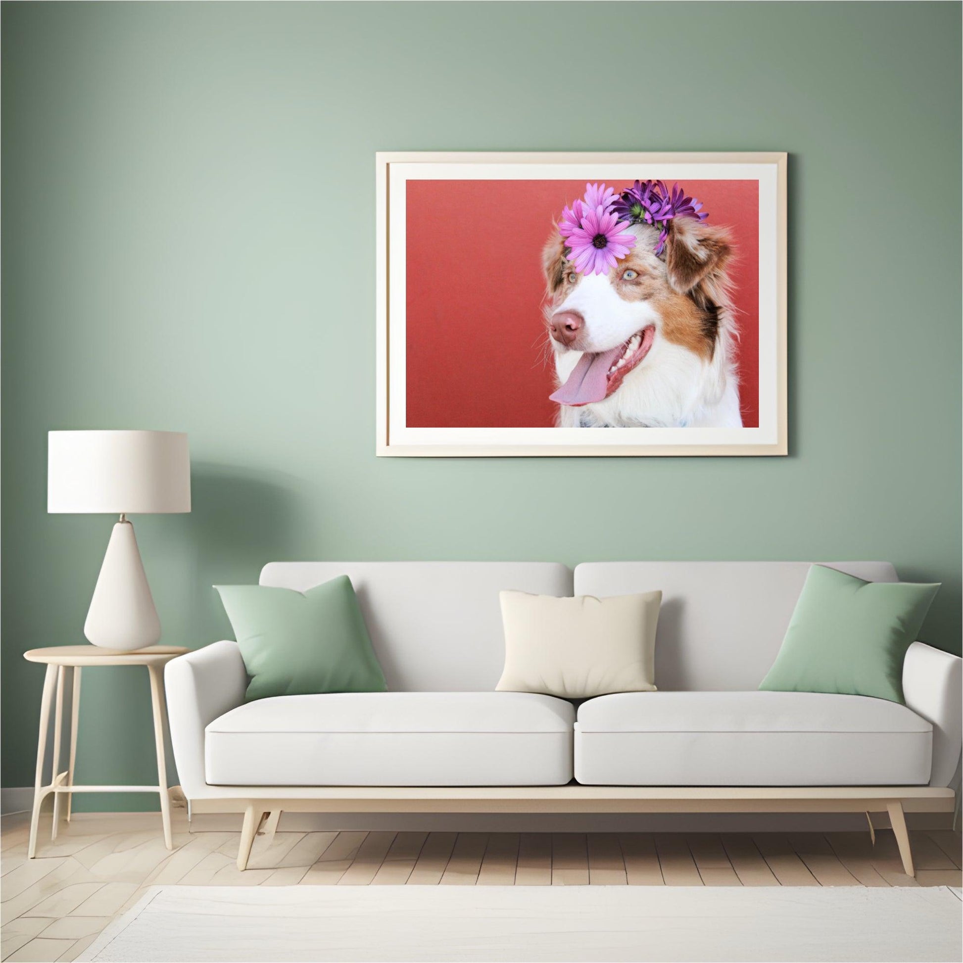 Diamond Painting Puppy met bloem op de hoofd - SEOS Shop ®